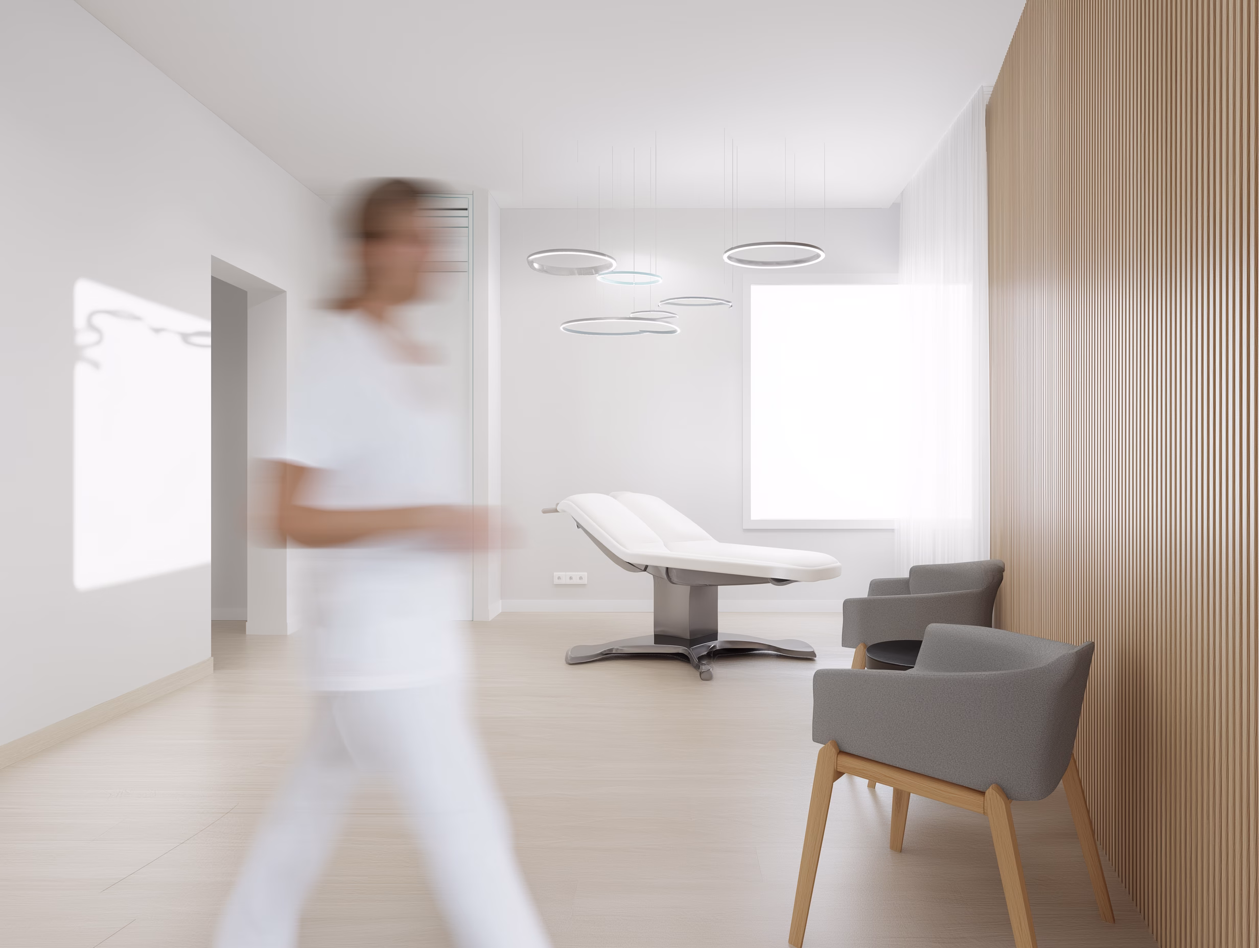 Sala moderna y minimalista de clínica